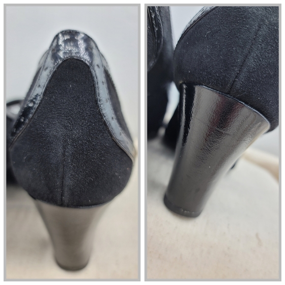 Clarks Artisan Diamond Shine Mary Jane Pumps Black Suede Patent 10" Footbed - Picture 9 of 15